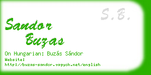 sandor buzas business card