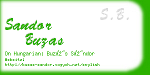 sandor buzas business card